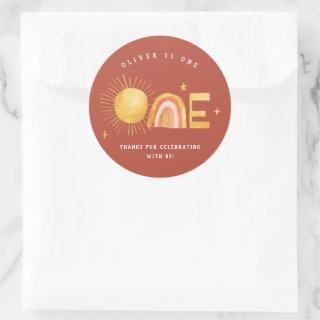 First Trip Around The Sun | 1st Birthday Party   Classic Round Sticker