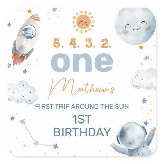 First Trip Around the Sun 1st Birthday Sticker