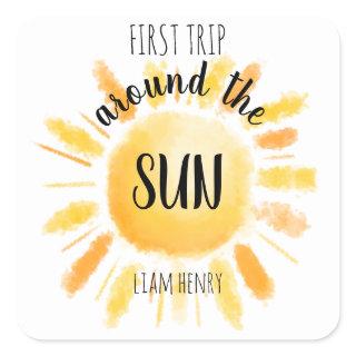 First Trip Around The Sun Party 1st Birthday Square Sticker