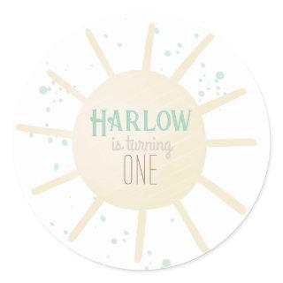 First Trip Around The Sun Turning One 1st Birthday Classic Round Sticker