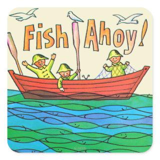 Fish Ahoy! Square Sticker