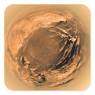Fish-eye View of Titan's Surface Square Sticker