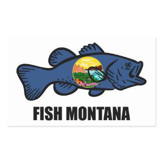Fish Montana Bass Rectangular Sticker