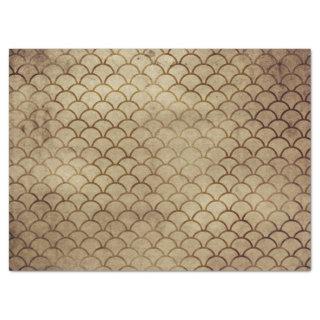 Fish Scales on Brown Decoupage Tissue Paper