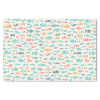 Fish Swimming Nautical Beach Sea Life Pattern Tissue Paper