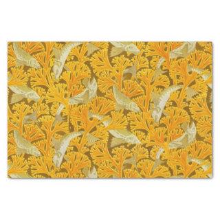 Fish Swimming Seaweed Coral Blue Vintage Classic Tissue Paper