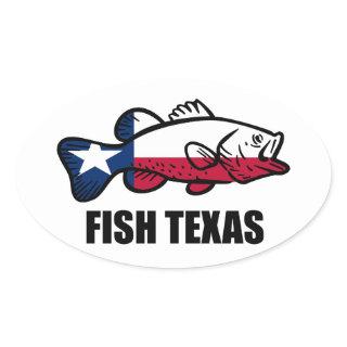 Fish Texas Oval Sticker