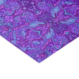 Fish Underwater Bohemian Arabesque Pattern Purple  Tissue Paper