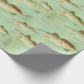 Fish vintage color illustration pattern