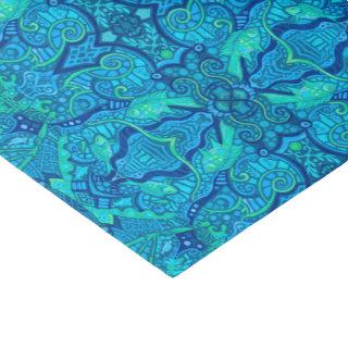 Fish Waves Underwater Bohemian Arabesque Pattern Tissue Paper
