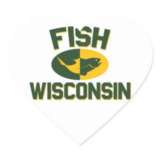 Fish Wisconsin Heart Sticker