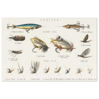 Fishing Baits Flies Angling Decoupage Tissue Paper