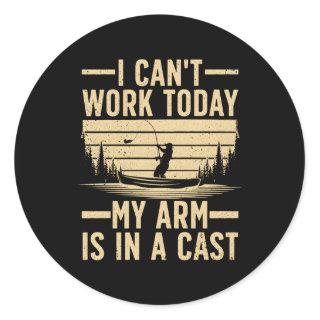 Fishing For Fisher Arm Cast Fish Hunting Classic Round Sticker