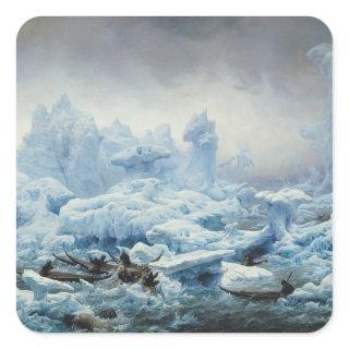 Fishing for Walrus in the Arctic Ocean, 1841 Square Sticker