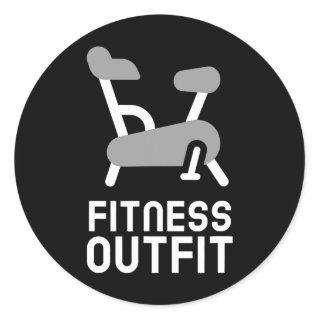Fitness Outfit Indoor Gym Spin Cycling Addict Pun Classic Round Sticker
