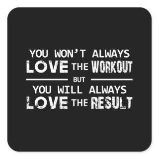 Fitness Sport Gym Exercise Workout Funny Gift Idea Square Sticker