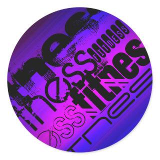 Fitness; Vibrant Violet Blue and Magenta Classic Round Sticker