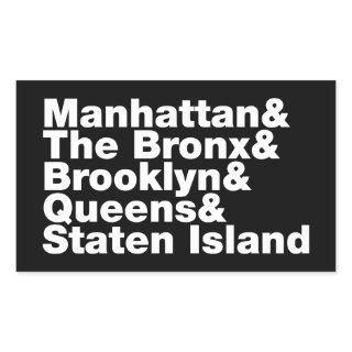 Five Boroughs ~ New York City Rectangular Sticker