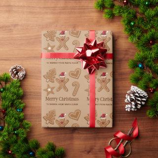 Five Gingerbread Christmas Cookie Shapes & Text