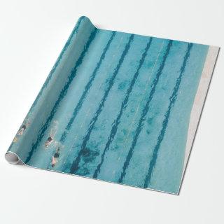 Five people swimming on pool