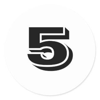 Five Small Round White Number Stickers by Janz