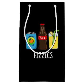 Fizzics Funny Fizzy Cola Drinks Pun Dark BG Small Gift Bag