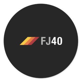 Fj40 Overland Suv 3 Stripes Racing 40 Series Classic Round Sticker