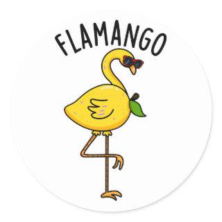 Fla-mango Funny Flamingo Pun  Classic Round Sticker