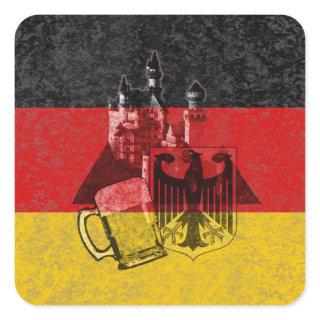 Flag and Symbols of Germany Square Sticker