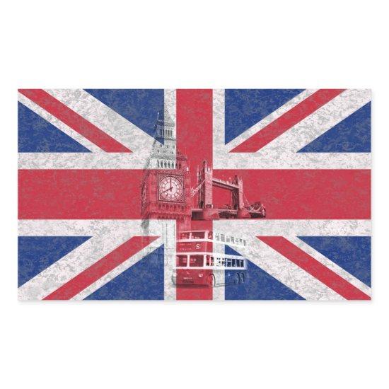 Flag and Symbols of Great Britain ID154 Rectangular Sticker