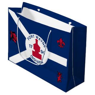 Flag Fort Wayne, Indiana Large Gift Bag