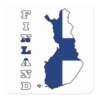 Flag in Map of Finland Square Sticker