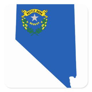 Flag Map Of Nevada Square Sticker