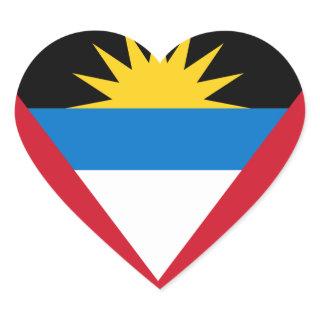 Flag of Antigua and Barbuda Heart Sticker