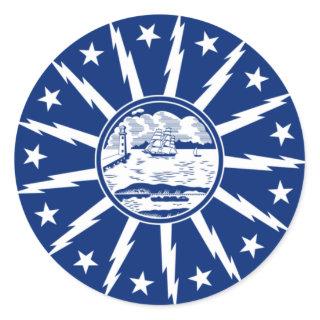 Flag of Buffalo, New York Square Paper Coaster Classic Round Sticker
