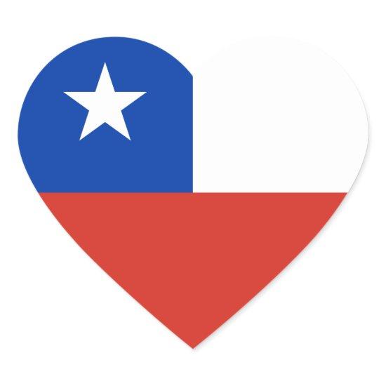 Flag of Chile Sticker (Heart)