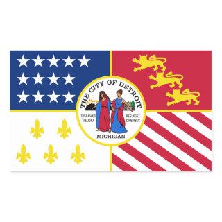 Flag of Detroit, Michigan Rectangular Sticker