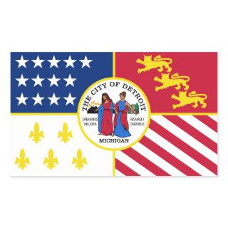 Flag of Detroit, Michigan Rectangular Sticker