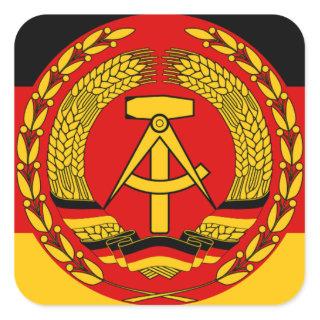 Flag of East Germany - Flagge der DDR (GDR) - NVA Square Sticker