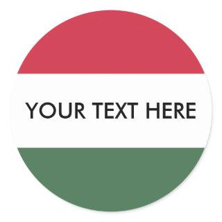 Flag of Hungary tricolor Classic Round Sticker