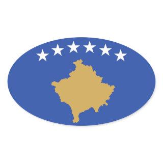 Flag of Kosovo Oval Sticker