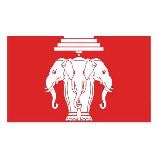 Flag of Laos (1952-1975) - ທຸງຊາດລາວ Rectangular Sticker