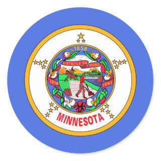 Flag of Minnesota Classic Round Sticker