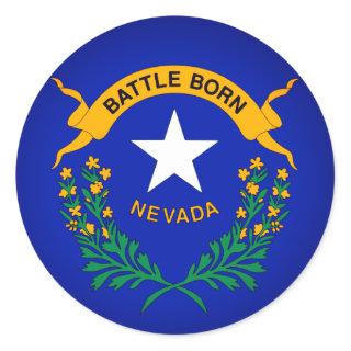 Flag of Nevada (detail) Classic Round Sticker