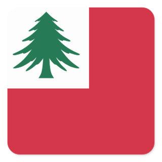 Flag of New England (pine only) - unofficial Square Sticker