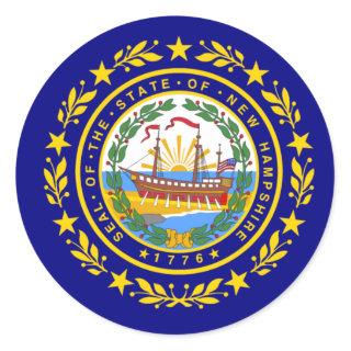 Flag of New Hampshire Classic Round Sticker