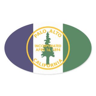 Flag of Palo Alto, California Oval Sticker