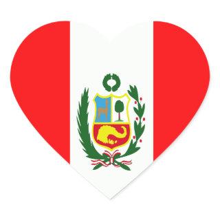 Flag of Peru Heart Sticker