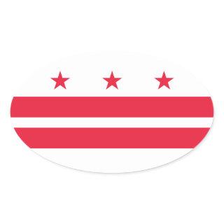 Flag of the District of Columbia (USA) Oval Sticker