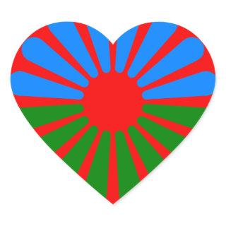 Flag of the Romani people - Romani flag Heart Sticker